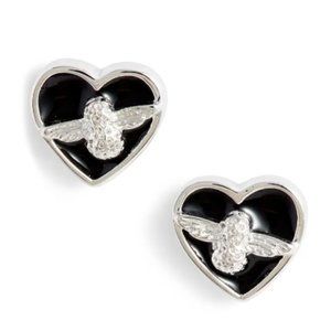 Olivia Burton Love Bee stud earrings NWT black silver